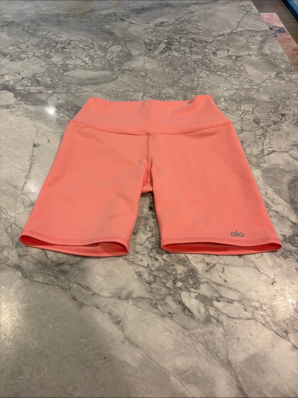 ALO Yoga Coral Peach High-Rise Bike Shorts